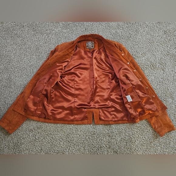 Vintage Double D Ranch Burnt Orange Suede Leather Southwestern Jacket S - Picture 7 of 9